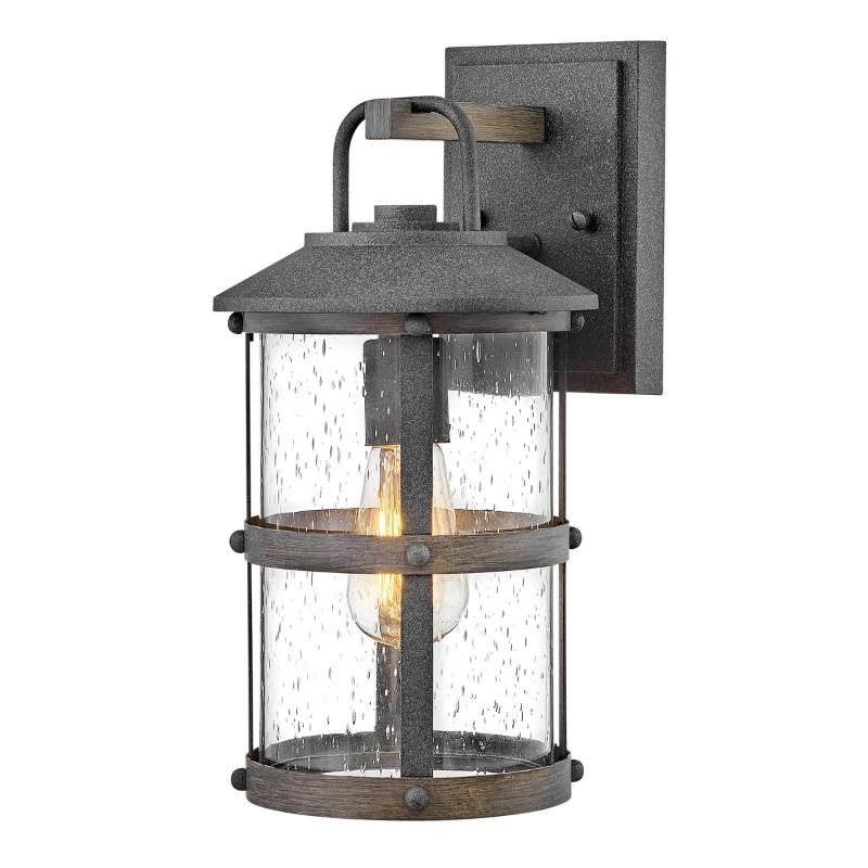 Hinkley LED Wand Buitenlamp Lakehouse | 1X E27 Max 60W | IP44 | Dimbaar | Aged Zinc with Driftwood Grey