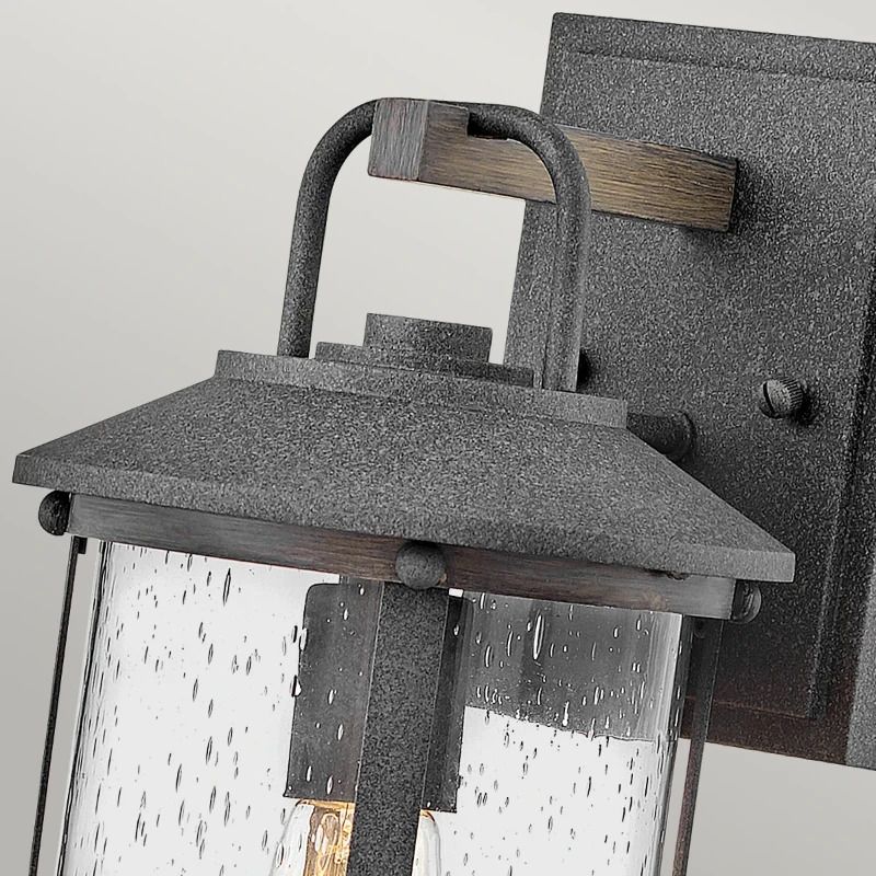 Hinkley LED Wand Buitenlamp Lakehouse | 1X E27 Max 60W | IP44 | Dimbaar | Aged Zinc with Driftwood Grey