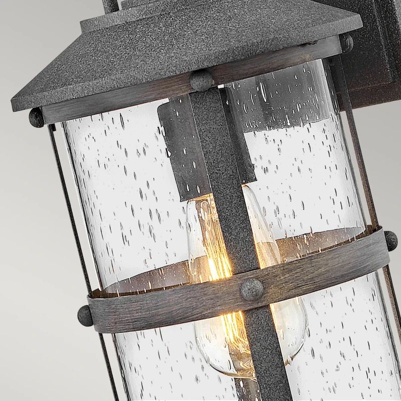 Hinkley LED Wand Buitenlamp Lakehouse | 1X E27 Max 60W | IP44 | Dimbaar | Aged Zinc with Driftwood Grey