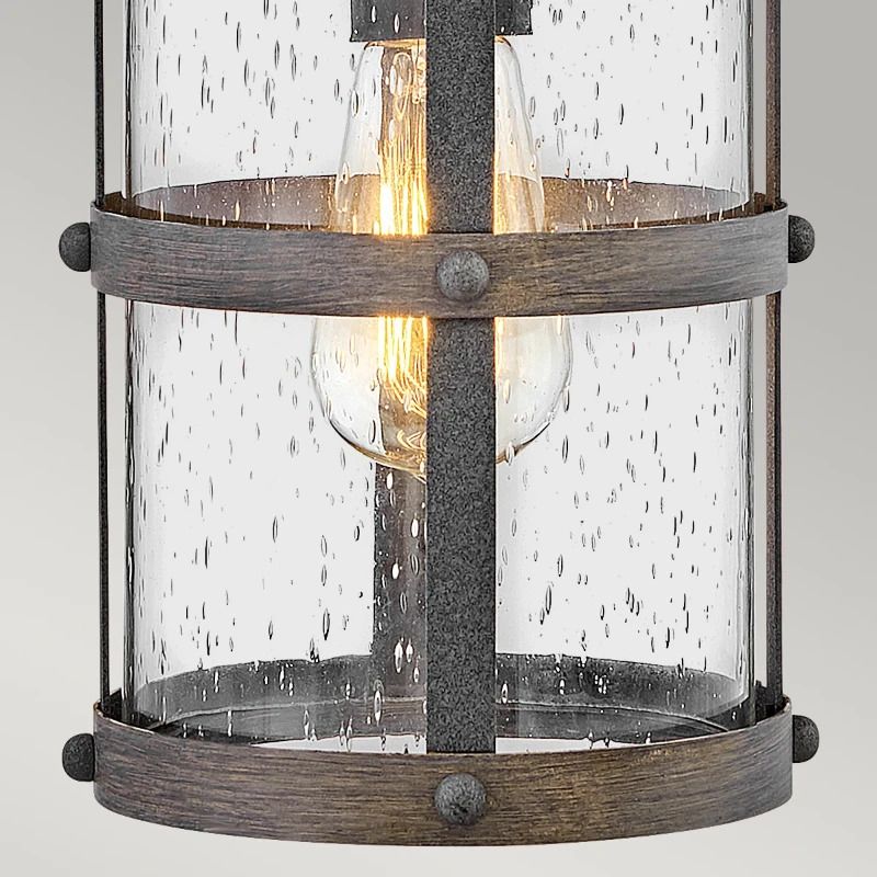 Hinkley LED Wand Buitenlamp Lakehouse | 1X E27 Max 60W | IP44 | Dimbaar | Aged Zinc with Driftwood Grey