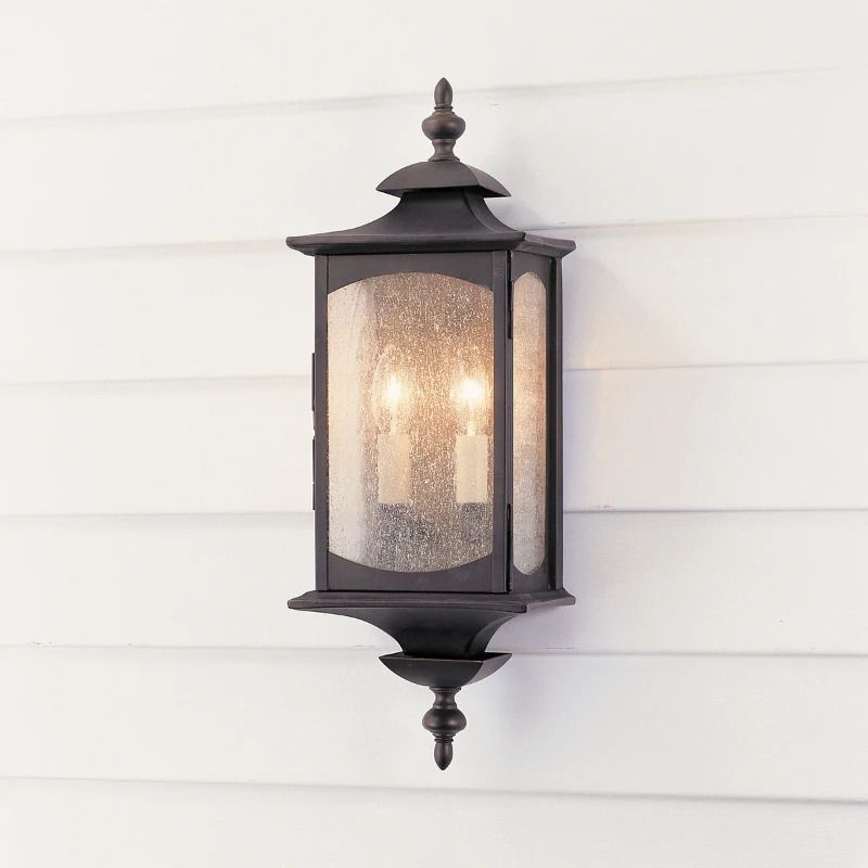Feiss LED Wand Buitenlamp Market Square | 2X E14 Max 60W | IP44 | Dimbaar | Oil Rubbed Bronze