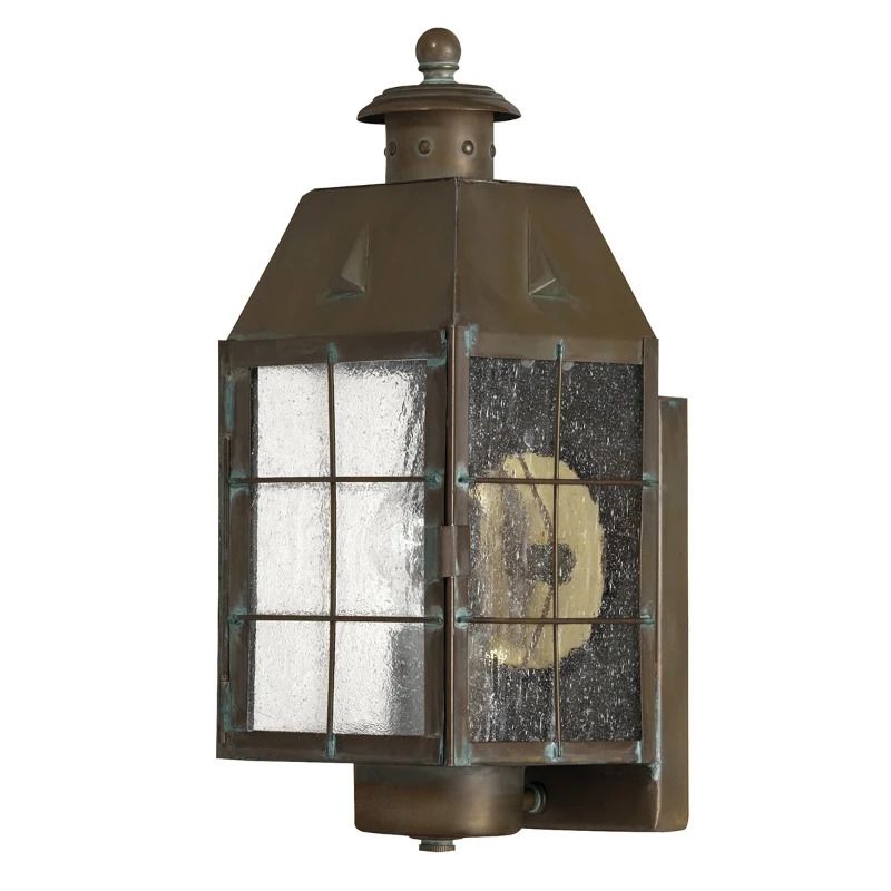 Hinkley LED Wand Buitenlamp Nantucket | 1X E27 Max 60W | IP44 | Dimbaar | Aged Brass