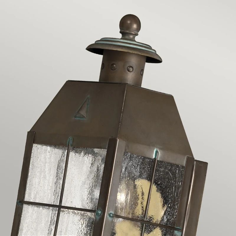 Hinkley LED Wand Buitenlamp Nantucket | 1X E27 Max 60W | IP44 | Dimbaar | Aged Brass