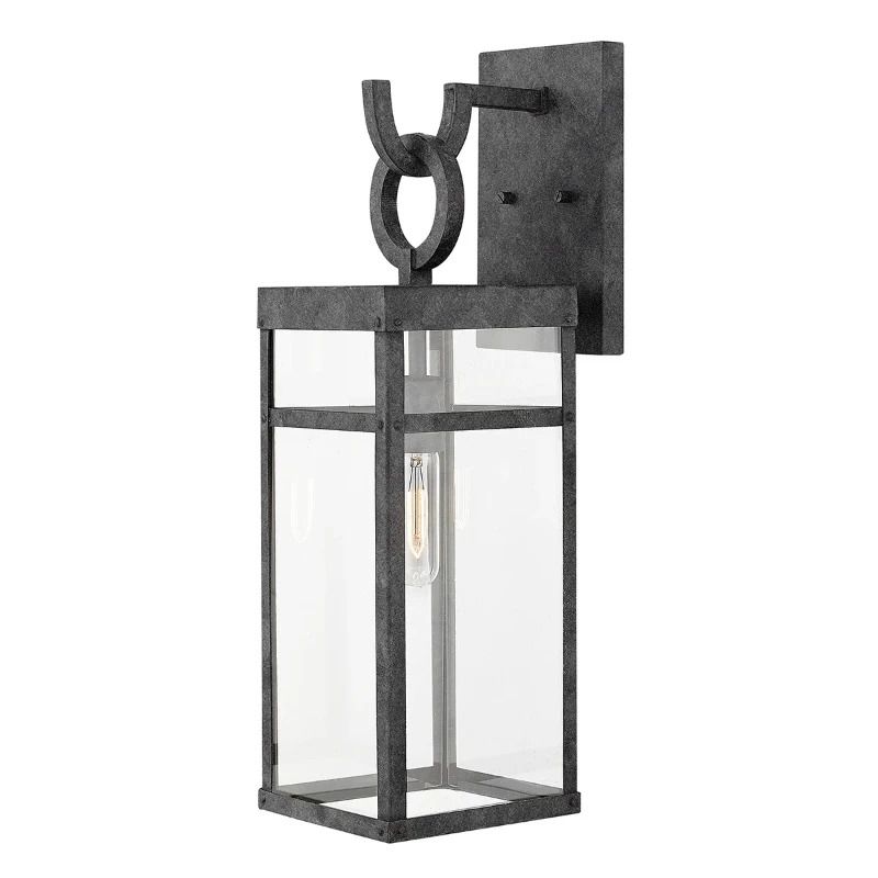 Hinkley LED Wand Buitenlamp Porter | 1X E27 Max 60W | IP44 | Dimbaar | Aged Zinc
