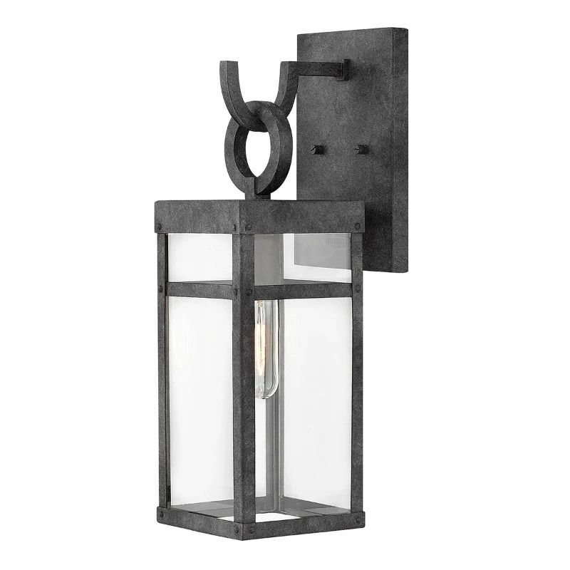 Hinkley LED Wand Buitenlamp Porter | 1X E27 Max 60W | IP44 | Dimbaar | Aged Zinc