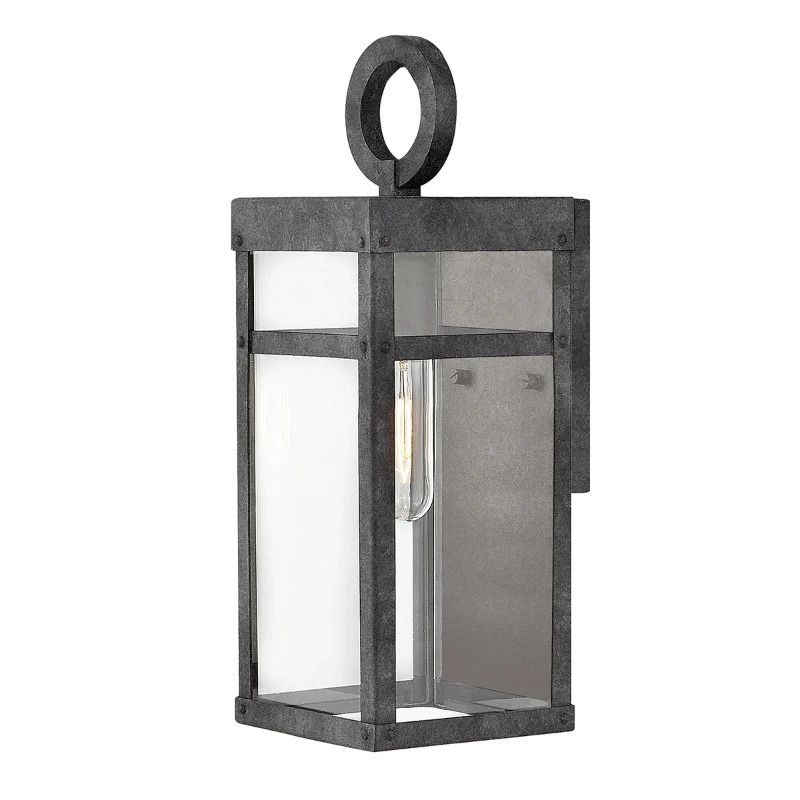 Hinkley LED Wand Buitenlamp Porter | 1X E27 Max 60W | IP44 | Dimbaar | Aged Zinc