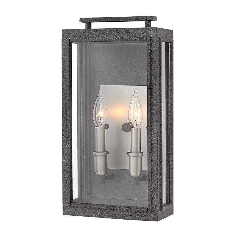Hinkley LED Wand Buitenlamp Sutcliffe | 2X E14 Max 60W | IP44 | Dimbaar | Aged Zinc & Antique Nickel
