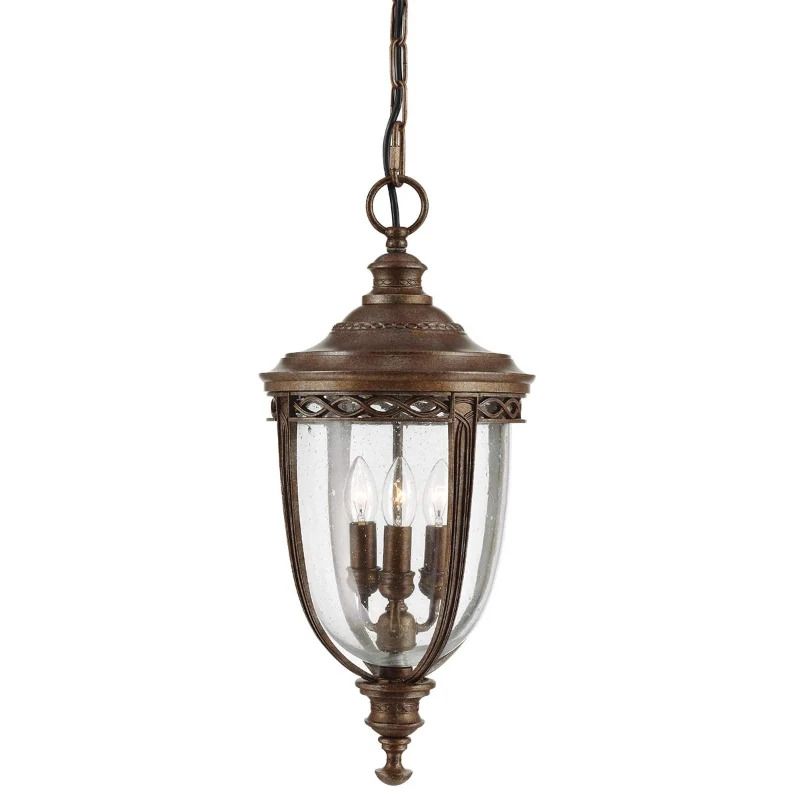 Feiss LED Buiten Hanglamp English Bridle | 3X E14 Max 60W | IP44 | Dimbaar | British Bronze