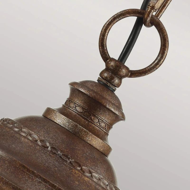 Feiss LED Buiten Hanglamp English Bridle | 3X E14 Max 60W | IP44 | Dimbaar | British Bronze