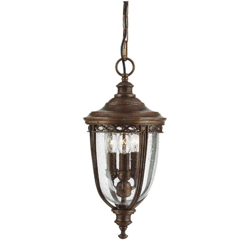 Feiss LED Buiten Hanglamp English Bridle | 3X E14 Max 60W | IP44 | Dimbaar | British Bronze