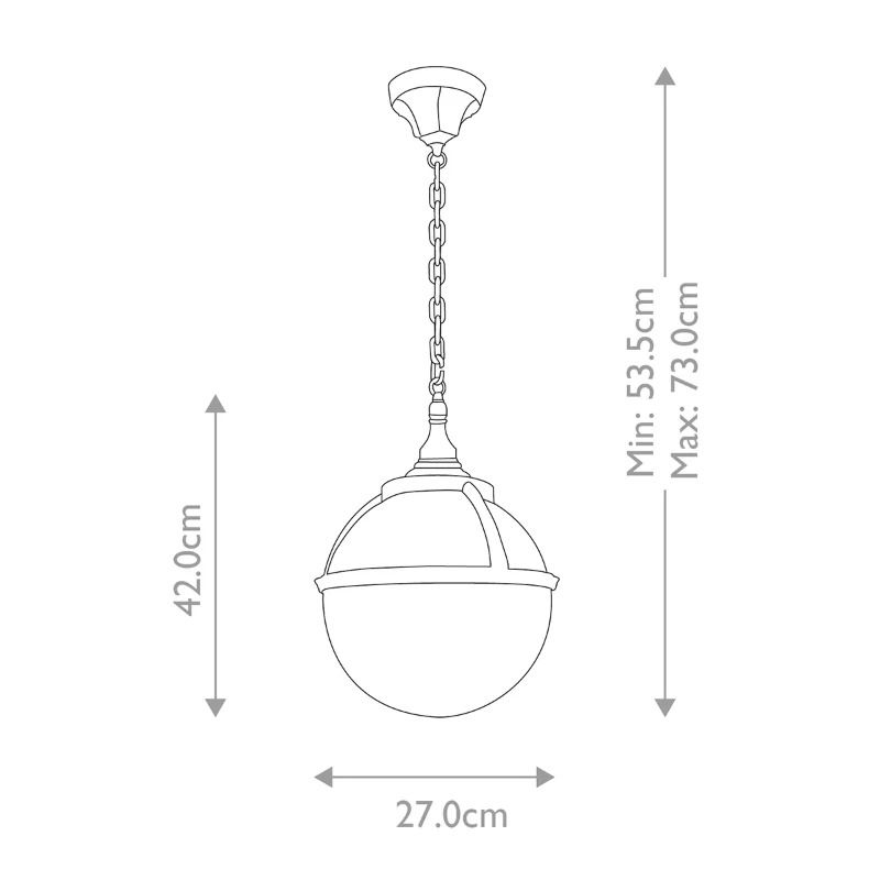Elstead Lighting LED Buiten Hanglamp Glenbeigh | 1X E27 Max 60W | IP44 | Dimbaar | Black