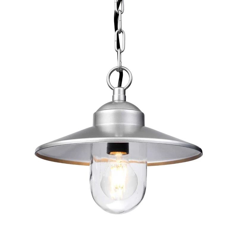 Elstead Lighting LED Buiten Hanglamp Klampenborg | 1X E27 Max 60W | IP44 | Dimbaar | Silver