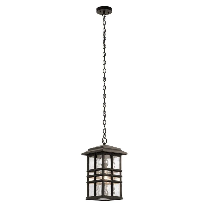 Kichler LED Buiten Hanglamp Beacon Square | 1X E27 Max 60W | IP44 | Dimbaar | Olde Bronze
