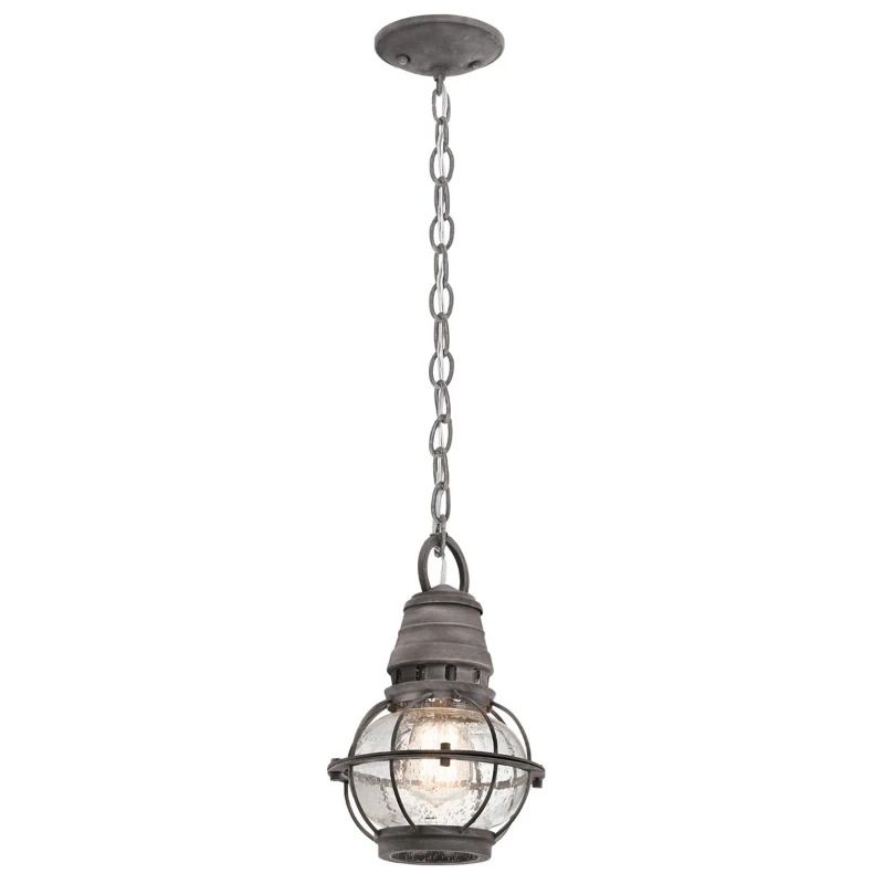 Kichler LED Buiten Hanglamp Bridge Point | 1X E27 Max 60W | IP44 | Dimbaar | Weathered Zinc