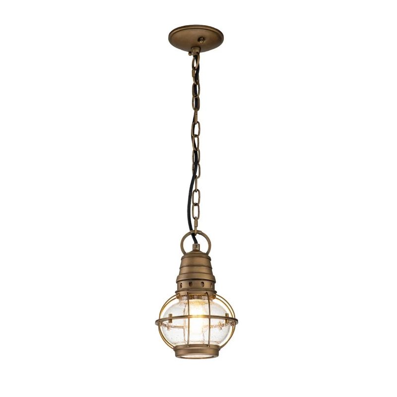 Kichler LED Buiten Hanglamp Bridge Point | 1X E27 Max 60W | IP44 | Dimbaar | Natural Brass