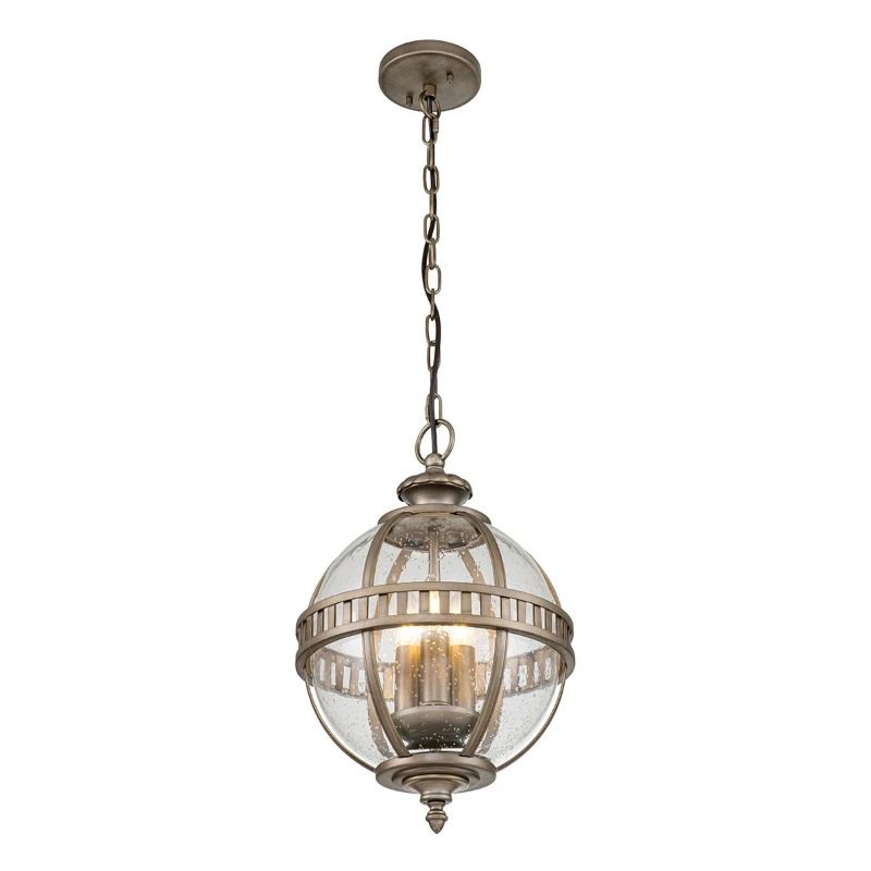Kichler LED Buiten Hanglamp Halleron | 3X E14 Max 40W | IP44 | Dimbaar | Burnished Bronze