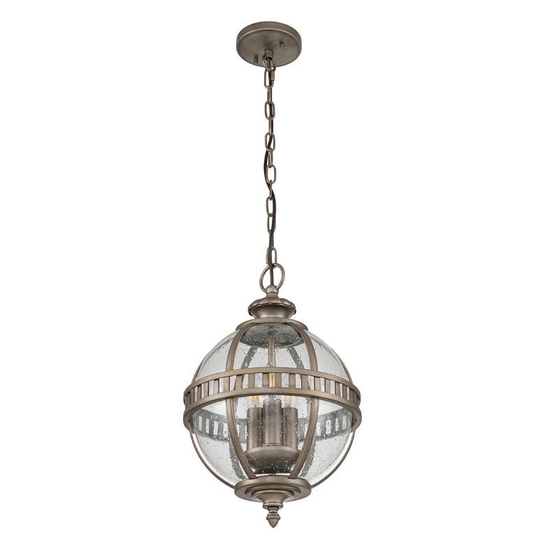Kichler LED Buiten Hanglamp Halleron | 3X E14 Max 40W | IP44 | Dimbaar | Burnished Bronze