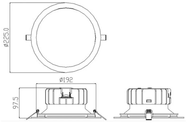 Megaman LED Downlighter Ø200mm | 27W 3000K/4000K 2500Lm/2700lm 830/840 | IP54 DALI Dimbaar