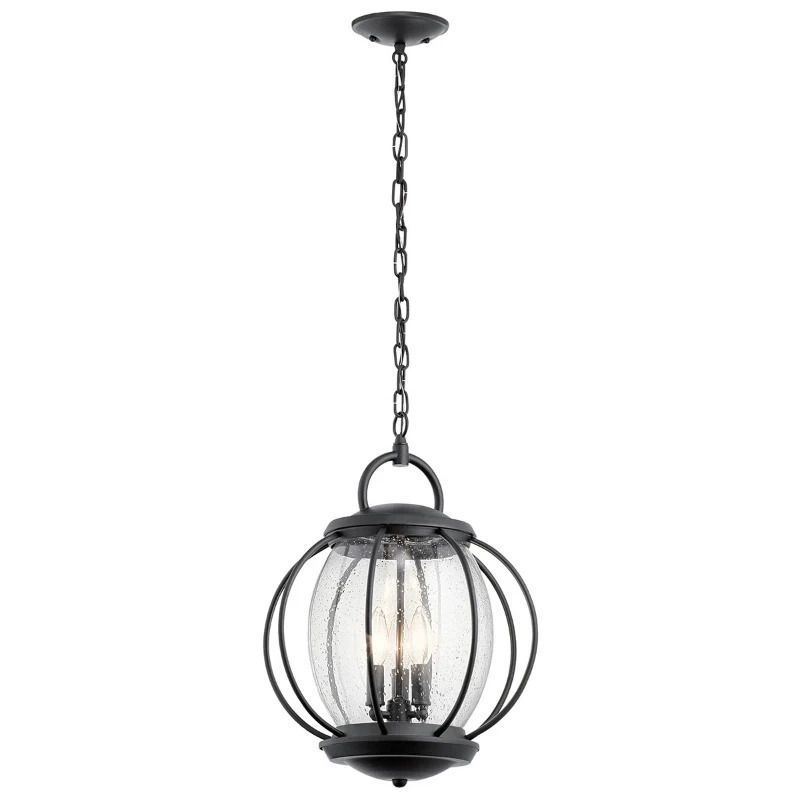 Kichler LED Buiten Hanglamp Vandalia | 3X E14 Max 40W | IP44 | Dimbaar | Textured Black