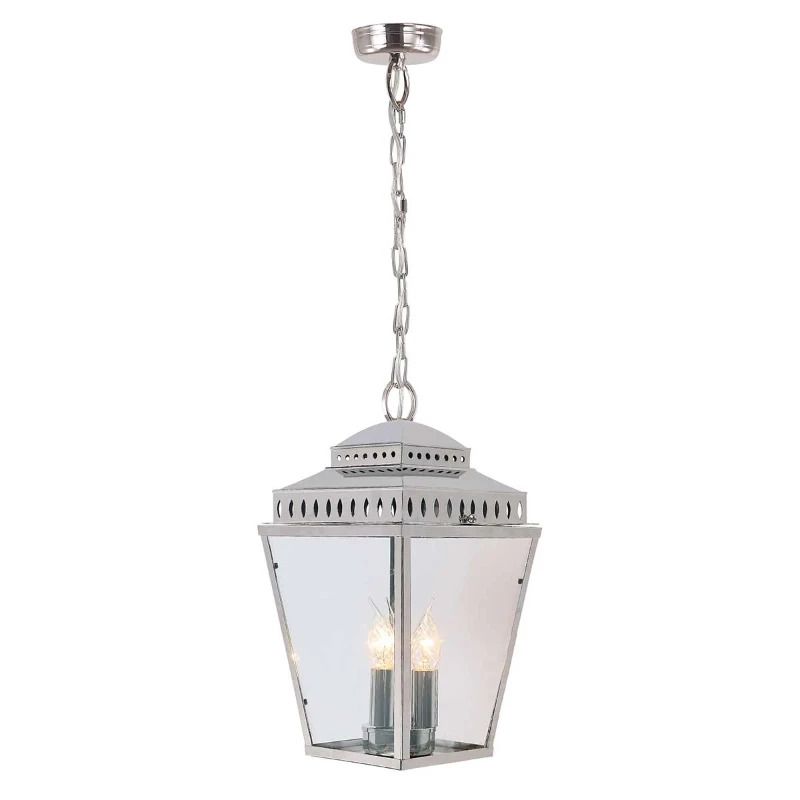Elstead Lighting LED Buiten Hanglamp Mansion House | 3X E14 Max 60W | IP44 | Dimbaar | Polished Nickel