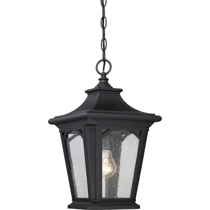 Quoizel LED Buiten Hanglamp Bedford | 1X E27 Max 60W | IP44 | Dimbaar | Mystic Black