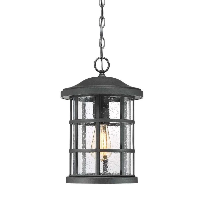Quoizel LED Buiten Hanglamp Crusade | 1X E27 Max 60W | IP44 | Dimbaar | Earth Black
