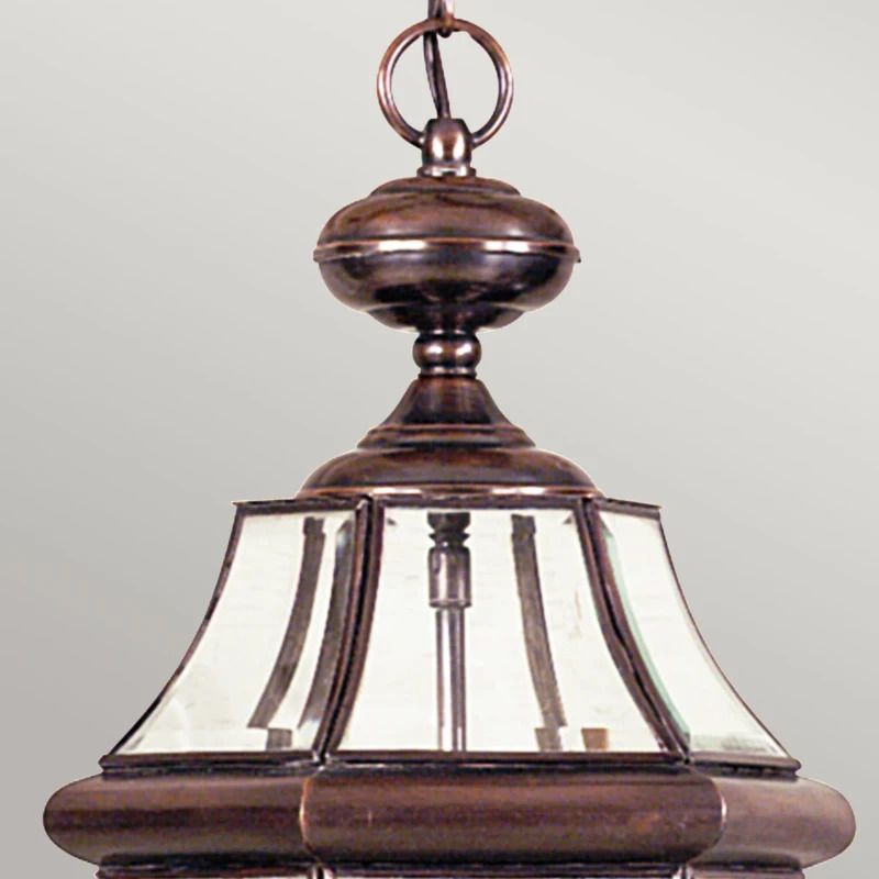 Quoizel LED Buiten Hanglamp Newbury | 2X E14 Max 60W | Dimbaar | Lacquered Aged Copper