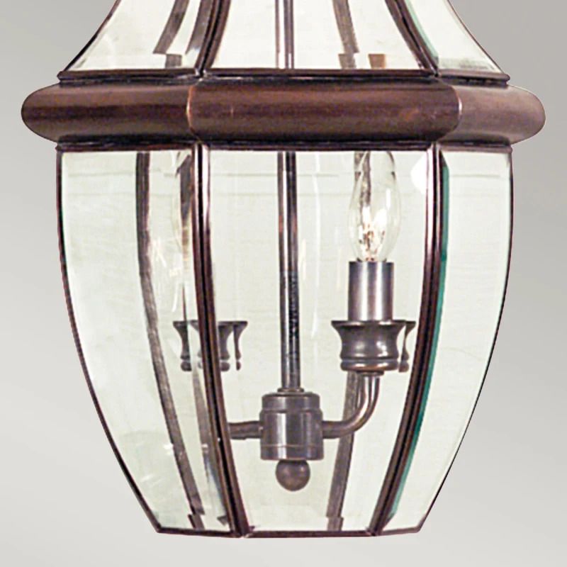 Quoizel LED Buiten Hanglamp Newbury | 2X E14 Max 60W | Dimbaar | Lacquered Aged Copper