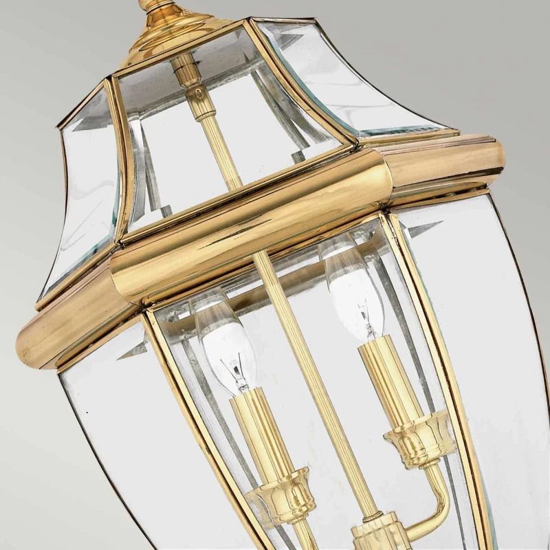 Quoizel LED Buiten Hanglamp Newbury | 2X E14 Max 60W | Dimbaar | Lacquered Polished Brass