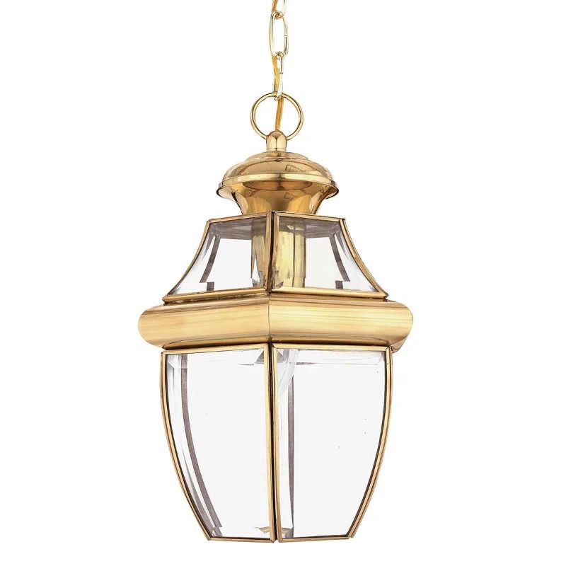 Quoizel LED Buiten Hanglamp Newbury | 1X E27 Max 60W | Dimbaar | Lacquered Polished Brass