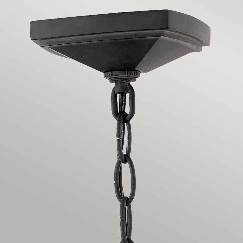Hinkley LED Buiten Hanglamp Alford Place | 3X E14 Max 40W | IP44 | Dimbaar | Museum Black