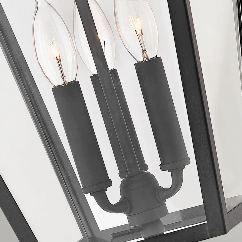 Hinkley LED Buiten Hanglamp Alford Place | 3X E14 Max 40W | IP44 | Dimbaar | Museum Black