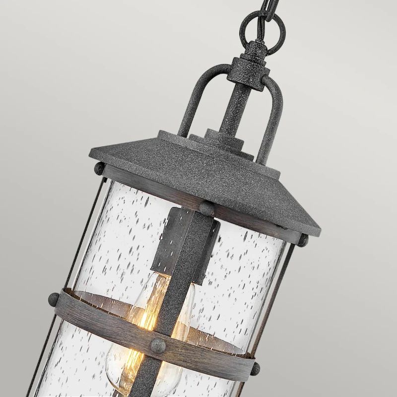 Hinkley LED Buiten Hanglamp Lakehouse | 1X E27 Max 60W | IP44 | Dimbaar | Aged Zinc with Driftwood Grey