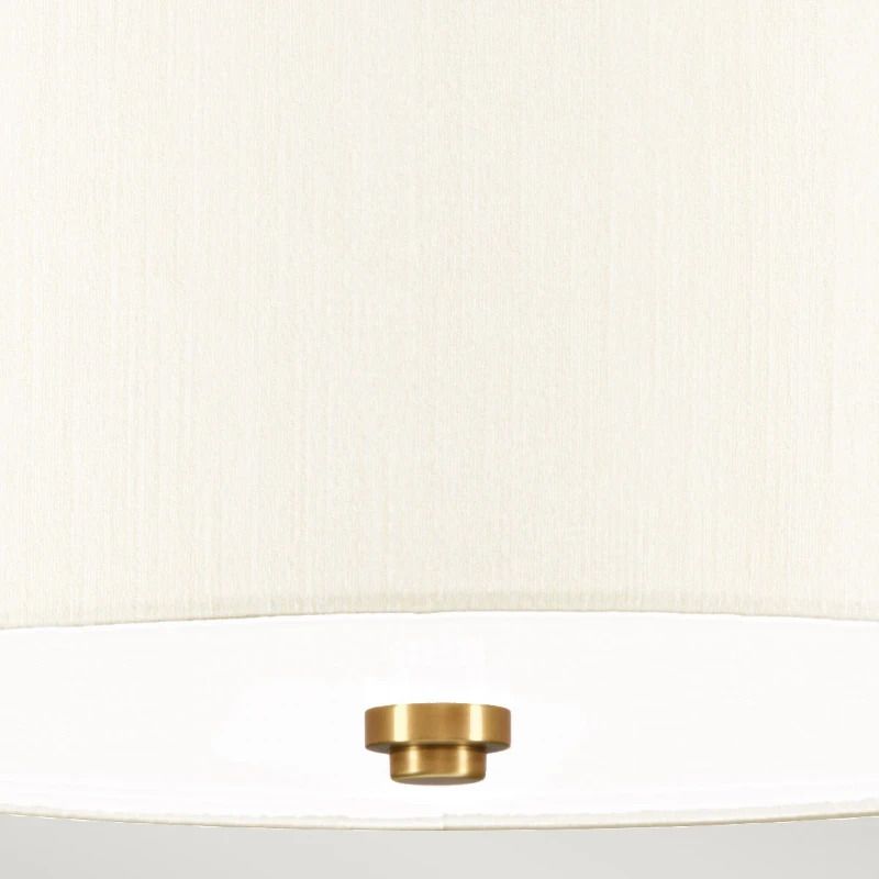 Designer's Lightbox LED Plafondlamp Fletcher Flush | 3X E27 Max 60W | Dimbaar | Aged Brass with Ivory Shade