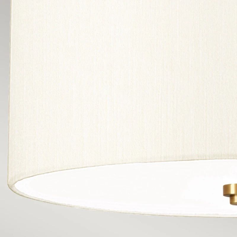 Designer's Lightbox LED Plafondlamp Fletcher Flush | 3X E27 Max 60W | Dimbaar | Aged Brass with Ivory Shade