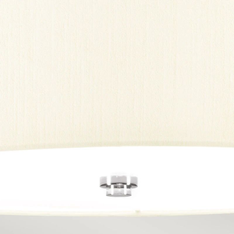 Designer's Lightbox LED Plafondlamp Fletcher Flush | 3X E27 Max 60W | Dimbaar | Polished Chrome with Ivory Shade