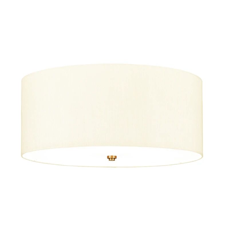Designer's Lightbox LED Plafondlamp Fletcher Flush | 5X E27 Max 60W | Dimbaar | Aged Brass with Ivory Shade