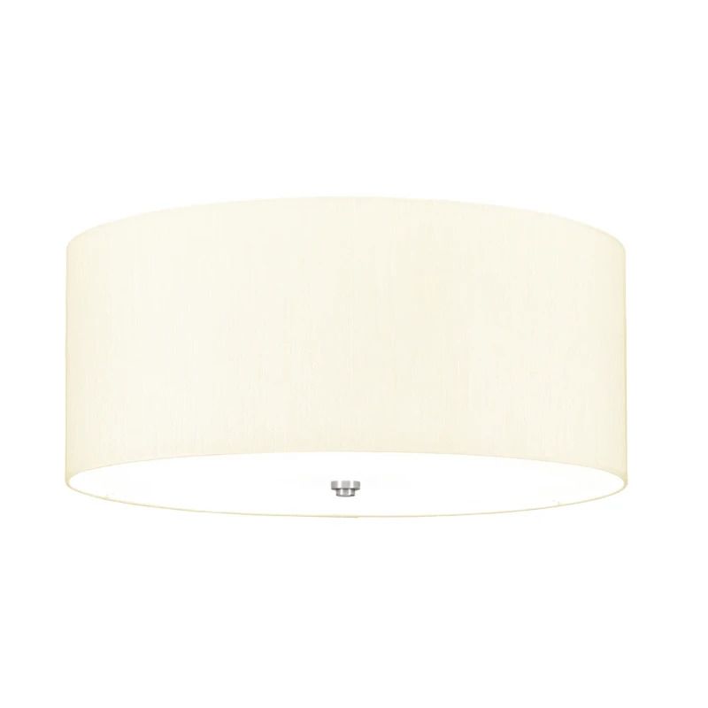 Designer's Lightbox LED Plafondlamp Fletcher Flush | 5X E27 Max 60W | Dimbaar | Polished Chrome with Ivory Shade