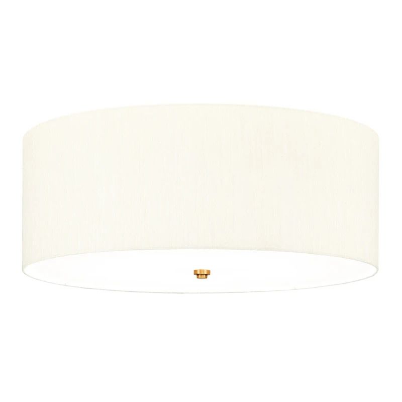 Designer's Lightbox LED Plafondlamp Fletcher Flush | 5X E27 Max 60W | Dimbaar | Aged Brass with Ivory Shade