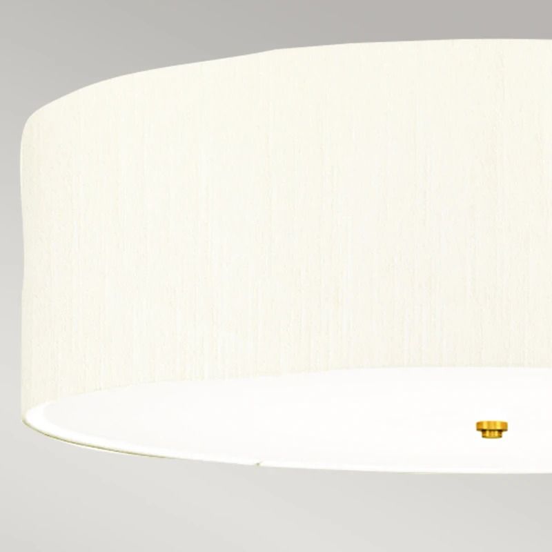 Designer's Lightbox LED Plafondlamp Fletcher Flush | 7X E27 Max 60W | Dimbaar | Aged Brass with Ivory Shade