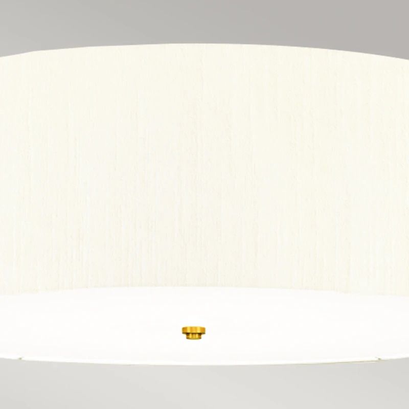 Designer's Lightbox LED Plafondlamp Fletcher Flush | 7X E27 Max 60W | Dimbaar | Aged Brass with Ivory Shade