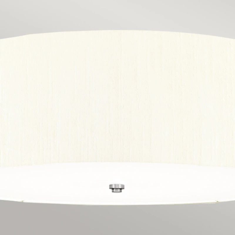 Designer's Lightbox LED Plafondlamp Fletcher Flush | 7X E27 Max 60W | Dimbaar | Polished Chrome with Ivory Shade