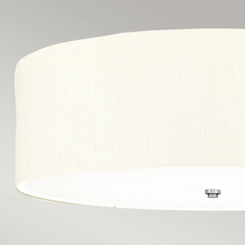 Designer's Lightbox LED Plafondlamp Fletcher Flush | 7X E27 Max 60W | Dimbaar | Polished Chrome with Ivory Shade