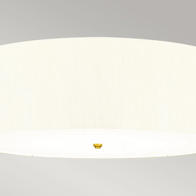 Designer's Lightbox LED Plafondlamp Fletcher Flush | 7X E27 Max 60W | Dimbaar | Aged Brass with Ivory Shade