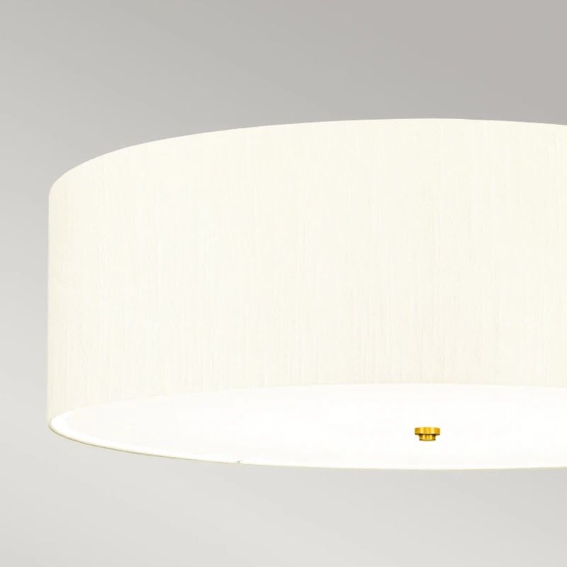 Designer's Lightbox LED Plafondlamp Fletcher Flush | 7X E27 Max 60W | Dimbaar | Aged Brass with Ivory Shade