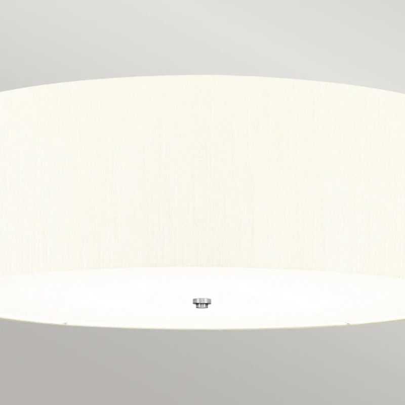 Designer's Lightbox LED Plafondlamp Fletcher Flush | 7X E27 Max 60W | Dimbaar | Polished Chrome with Ivory Shade