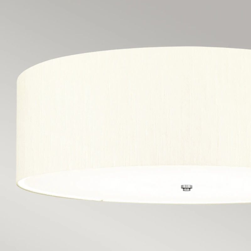 Designer's Lightbox LED Plafondlamp Fletcher Flush | 7X E27 Max 60W | Dimbaar | Polished Chrome with Ivory Shade