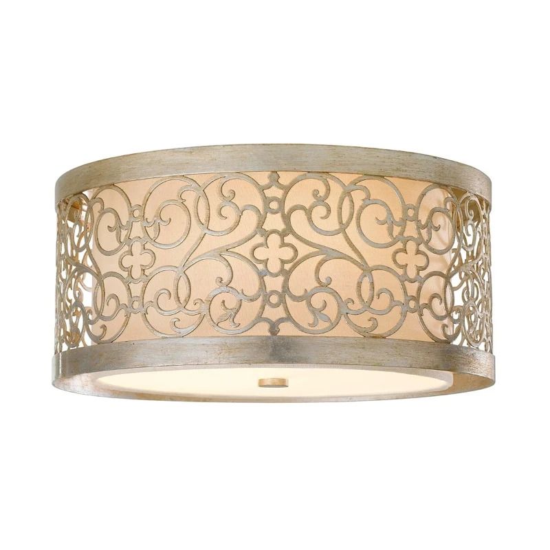 Feiss LED Plafondlamp Arabesque | 2X E27 Max 40W | Dimbaar | Silver Leaf Patina