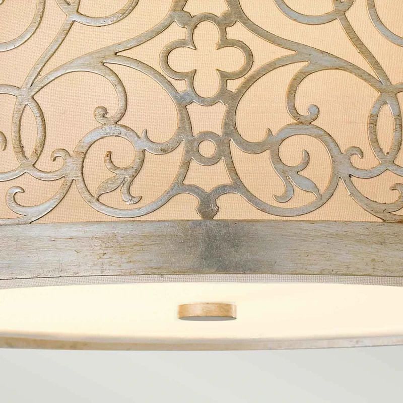 Feiss LED Plafondlamp Arabesque | 2X E27 Max 40W | Dimbaar | Silver Leaf Patina