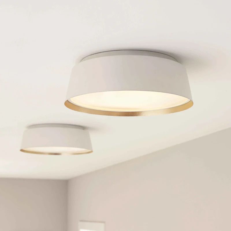 Feiss LED Plafondlamp Asher | 3X E14 Max 60W | Dimbaar | Matte White & Gold